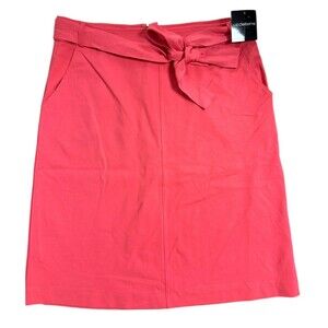 Liz Claiborne Career Women's Belted Skirt w/Pockets Size M Coral (Secret Garden)